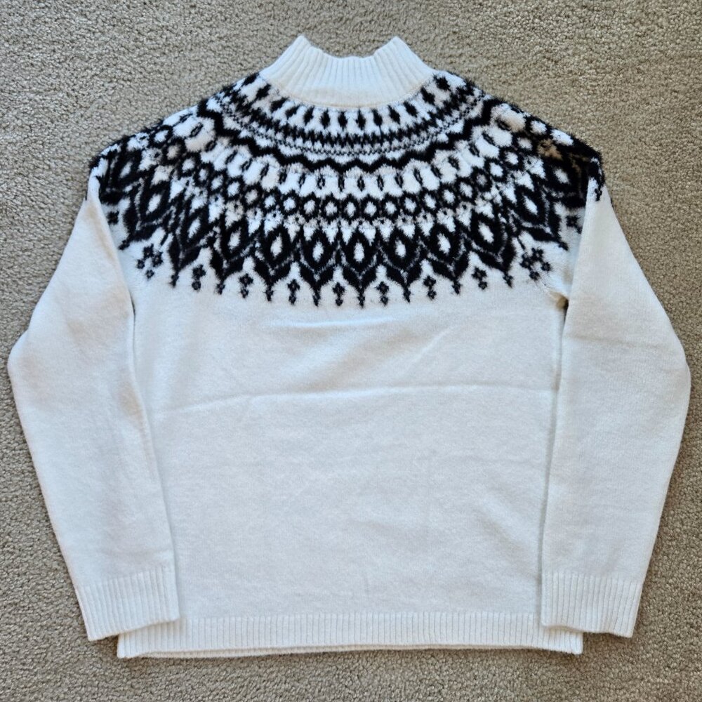 NWT Chico's Tinsel Sparkle Fair Isle Sweater - Picture 10 of 10